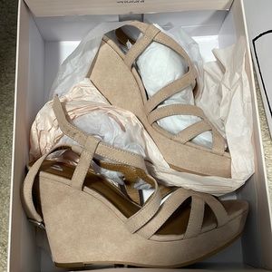 bp | Shoes | Bp Nordstrom Nude Wedge Sandal | Poshmark